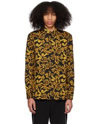 Versace - Chemise noir et doré à motif sketch couture - Lyst