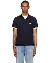 Moncler - Tricolor-Trimmed Cotton Piquet Polo - Lyst