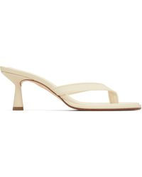 Aeyde - Off- Daphne Leather Thong Heeled Sandals - Lyst