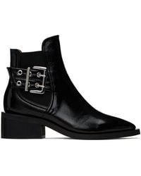Ganni - 45Mm Buckle-Detail Leather Boots - Lyst