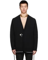 Givenchy - Cardigan noir en laine à cadenas - Lyst