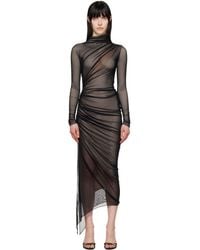 Mugler - Asymmetrical Double-Layered Midi Dress - Lyst