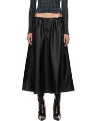 DIESEL - O-Blivion Faux-Leather Midi Skirt - Lyst