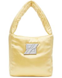 we11done Satin Padded Top Handle Bag - Yellow