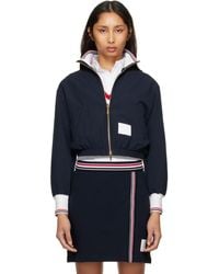 Thom Browne - Wool Seersucker Zip Up Track Jacket - Lyst