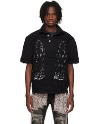 Who Decides War - ブラック 'Wdw' Winged デニム ポロシャツ - Lyst