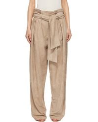 Balmain - Suede High-Waisted Trousers - Lyst