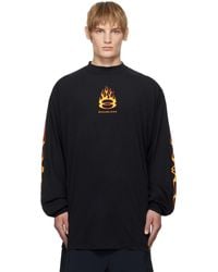 Balenciaga - Burning Unity Thin Jersey Long Sleeve T-shirt - Lyst