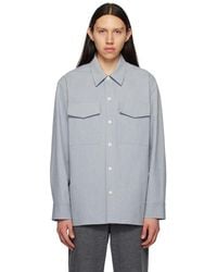 Jil Sander - Blue Spread Collar Shirt - Lyst