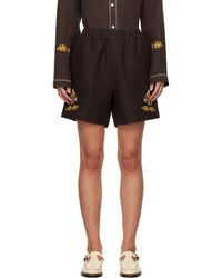 Bode - Brown Show Pony Shorts - Lyst