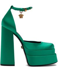 Versace Medusa Aevitas Platform Heels - Green