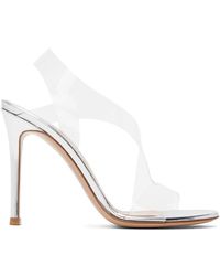 Gianvito Rossi - Silver Metropolis Heeled Sandals - Lyst