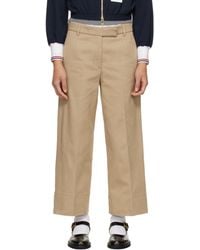 Thom Browne - Khaki Cotton Gabardine Chino Trousers - Lyst