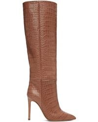 Paris Texas - Bottes hautes à talon aiguille roses en cuir gaufré façon croco - Lyst
