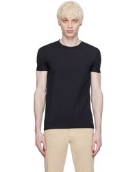 ZEGNA - Navy Round Neck T-shirt - Lyst