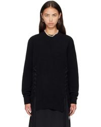 Simone Rocha - Pull Noir En Laine Mérinos À Laçages - Lyst