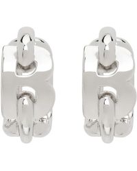 Balenciaga - Silver B Chain Hoop Earrings - Lyst
