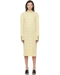 Atlein - Yellow Polyester Midi Dress - Lyst