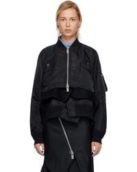 Sacai - Nylon Twill & Wool Melton Blouson Jacket - Lyst