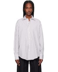 Filippa K - ホワイト＆ブラウン クラシック ストライプ シャツ - Lyst