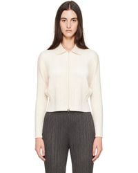 Pleats Please Issey Miyake - Off- Monthly Colors August Cardigan - Lyst