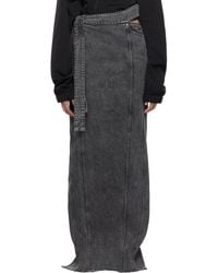 Jade Cropper - Cutout Denim Maxi Skirt - Lyst