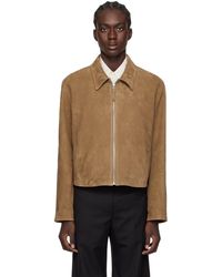 Low Classic - Tan Paneled Leather Jacket - Lyst