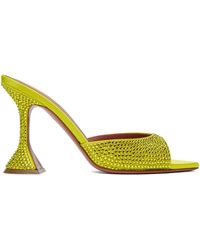 AMINA MUADDI - Yellow Caroline Crystal Heeled Sandals - Lyst