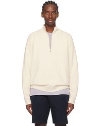 Sunspel - Off-white Half-zip Sweatshirt - Lyst