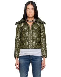 R13 - Green Quilted Down Jacket - Lyst