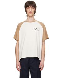 Rhude - Beige & Off-white Raglan T-shirt - Lyst