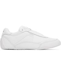 BOSS - Baskets Blanches En Cuir À Logos - Lyst