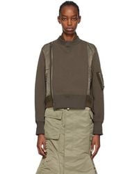 Sacai - トープ レイヤード ボンバージャケット - Lyst