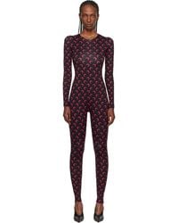 Marine Serre - Moon Printed Jersey Ls Jumpsuit - Lyst