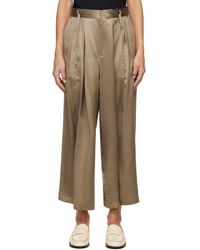 FRAME - Tan Pleated Trousers - Lyst
