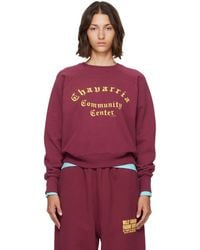 Willy Chavarria - Burgundy 'Community Center' Raglan Sweatshirt - Lyst