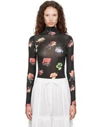 Ganni - Printed Jersey Turtleneck - Lyst