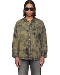 R13 - Khaki Drop Neck Work Shirt - Lyst