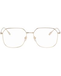 Gucci - Gold Hexagonal Glasses - Lyst