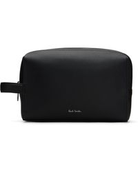 Paul Smith - Trousse De Toilette Noire En Cuir Grainé Et Gaufré - Lyst