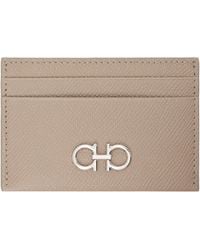 Ferragamo - Taupe Gancini Credit Card Holder - Lyst