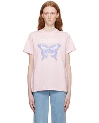 Ganni - Pink Butterfly T-shirt - Lyst
