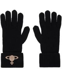 Vivienne Westwood - Black Embroidered Orb Gloves - Lyst