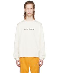 Palm Angels - オフホワイト ロゴプリント 長袖tシャツ - Lyst