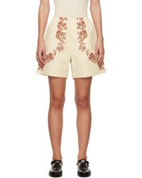 Bode - Off-white Rose Garland Shorts - Lyst