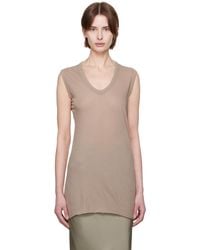 Rick Owens - Taupe Hollywood V Neck Sl Tank Top - Lyst