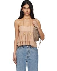 Chloé - Sleeveless Ruffle Silk Georgette Top - Lyst