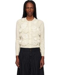 Comme des Garçons - Lambswool Jersey X Flower Embroidery Cardigan - Lyst
