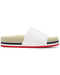 Moncler Striped Leather Slides - Multicolour