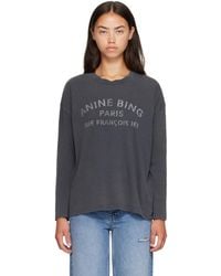 Anine Bing - Ivan Long Sleeve 'Paris' Stencil T-Shirt - Lyst